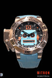 Robotron/ Pale Blue and Rose Gold