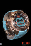 Robotron/ Pale Blue and Rose Gold