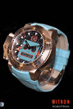 Robotron/ Pale Blue and Rose Gold